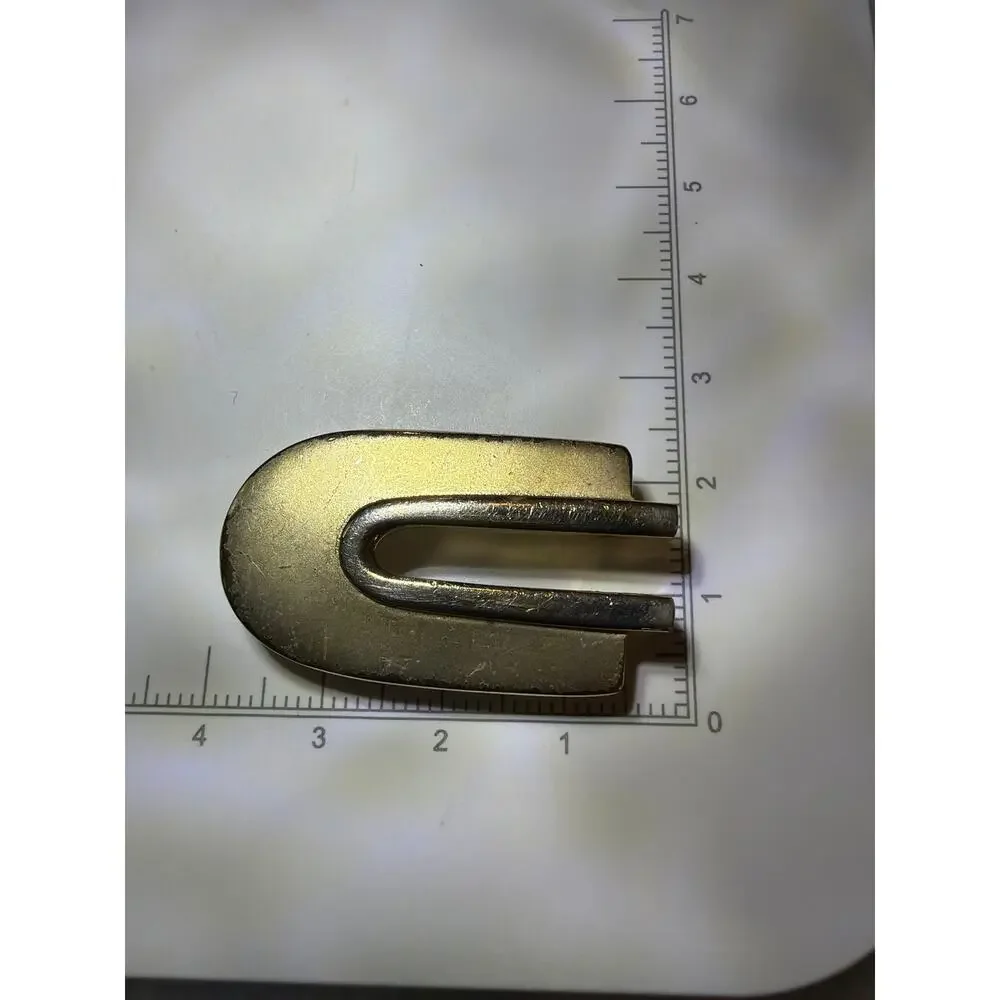 Vtg BERGERE Gold Tone Modernist Brooch Pendant Signed Mid Century MCM Jewelry